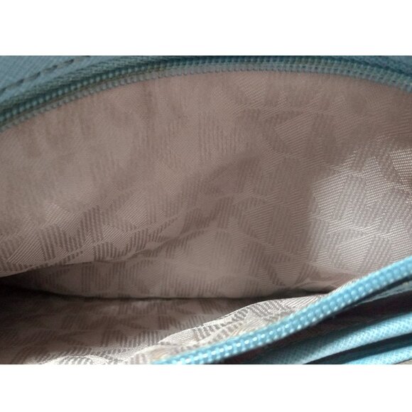 👉LAST CHANCE‼️ Michael Kors Sutton Metallic Silver Stripe Saffiano Satchel - Picture 14 of 16